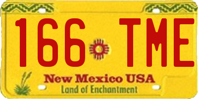 NM license plate 166TME