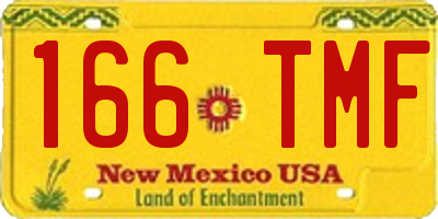 NM license plate 166TMF