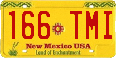 NM license plate 166TMI