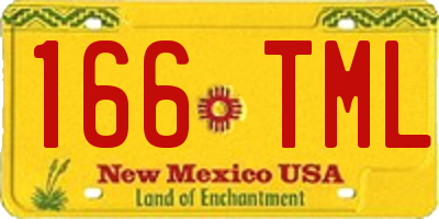 NM license plate 166TML