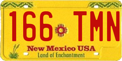 NM license plate 166TMN