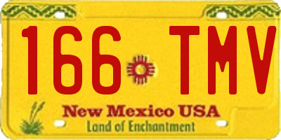 NM license plate 166TMV