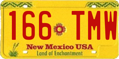 NM license plate 166TMW
