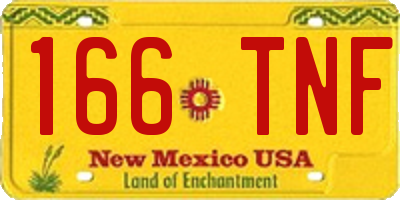 NM license plate 166TNF