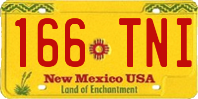 NM license plate 166TNI