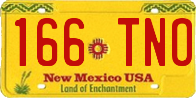 NM license plate 166TNO