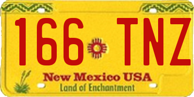 NM license plate 166TNZ