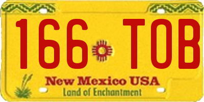 NM license plate 166TOB