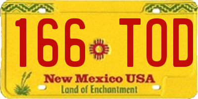 NM license plate 166TOD