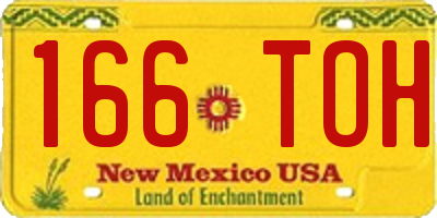 NM license plate 166TOH