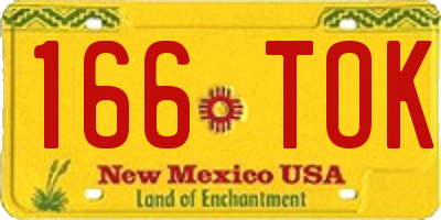 NM license plate 166TOK