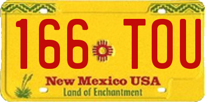 NM license plate 166TOU