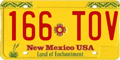 NM license plate 166TOV