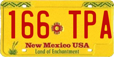 NM license plate 166TPA