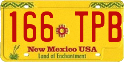 NM license plate 166TPB