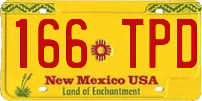 NM license plate 166TPD