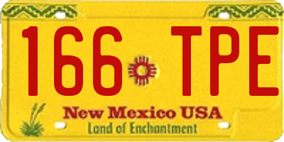 NM license plate 166TPE