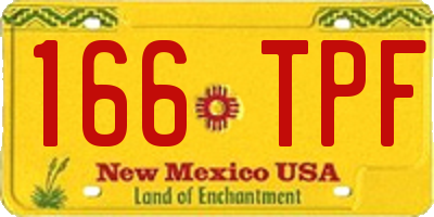 NM license plate 166TPF