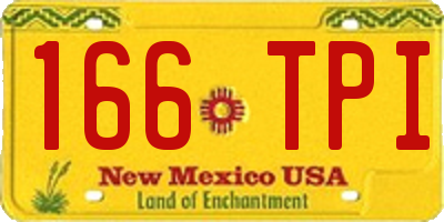 NM license plate 166TPI