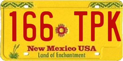 NM license plate 166TPK