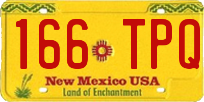 NM license plate 166TPQ