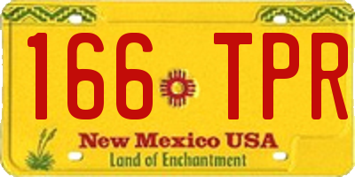 NM license plate 166TPR