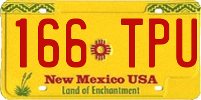 NM license plate 166TPU