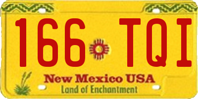NM license plate 166TQI