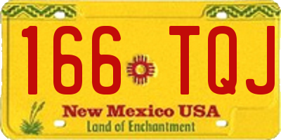 NM license plate 166TQJ