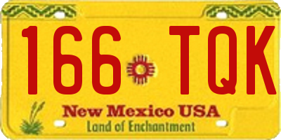 NM license plate 166TQK