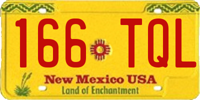 NM license plate 166TQL