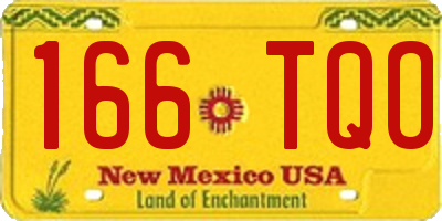 NM license plate 166TQO