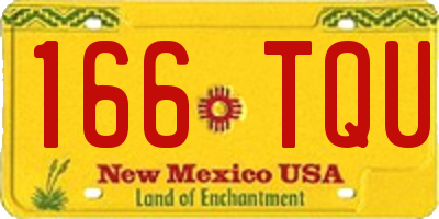 NM license plate 166TQU