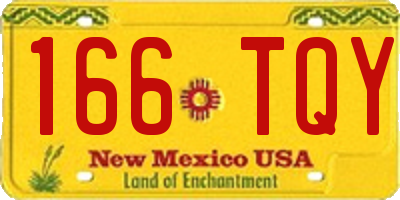 NM license plate 166TQY