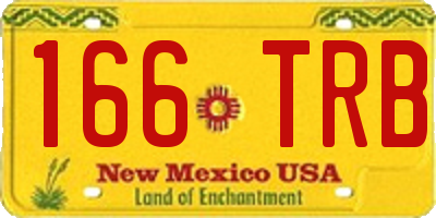 NM license plate 166TRB