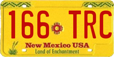 NM license plate 166TRC