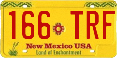 NM license plate 166TRF