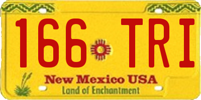NM license plate 166TRI