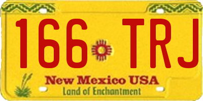 NM license plate 166TRJ