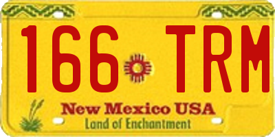 NM license plate 166TRM