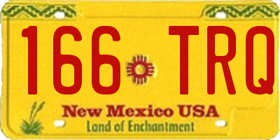 NM license plate 166TRQ