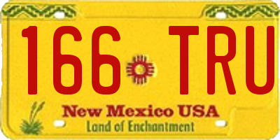 NM license plate 166TRU