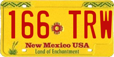 NM license plate 166TRW