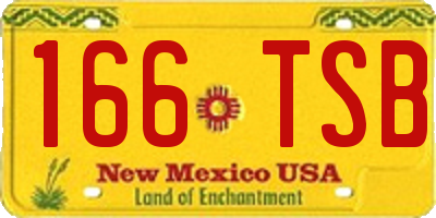 NM license plate 166TSB