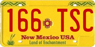 NM license plate 166TSC
