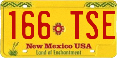 NM license plate 166TSE