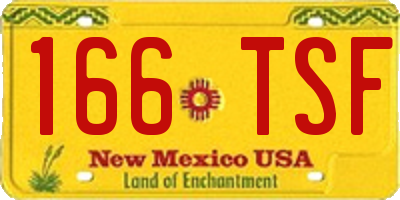 NM license plate 166TSF
