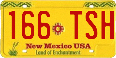 NM license plate 166TSH