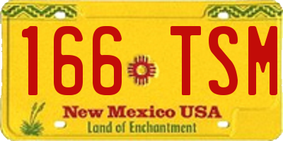 NM license plate 166TSM