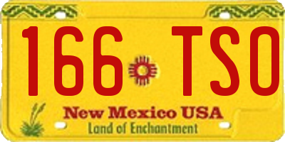 NM license plate 166TSO